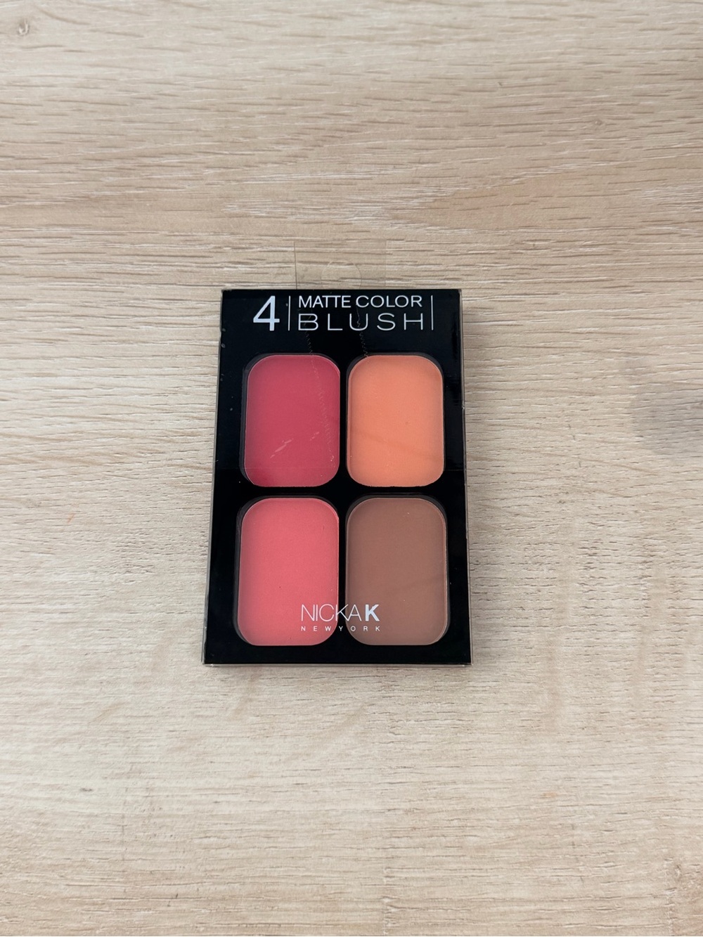 Nicka K 4-Shade Matte Blush Palette - Pink, Coral, Peach, Brown